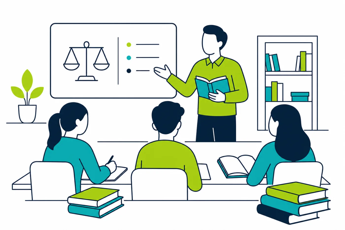 Illustratie over leerlijnen en professionele ontwikkeling in het onderwijs
