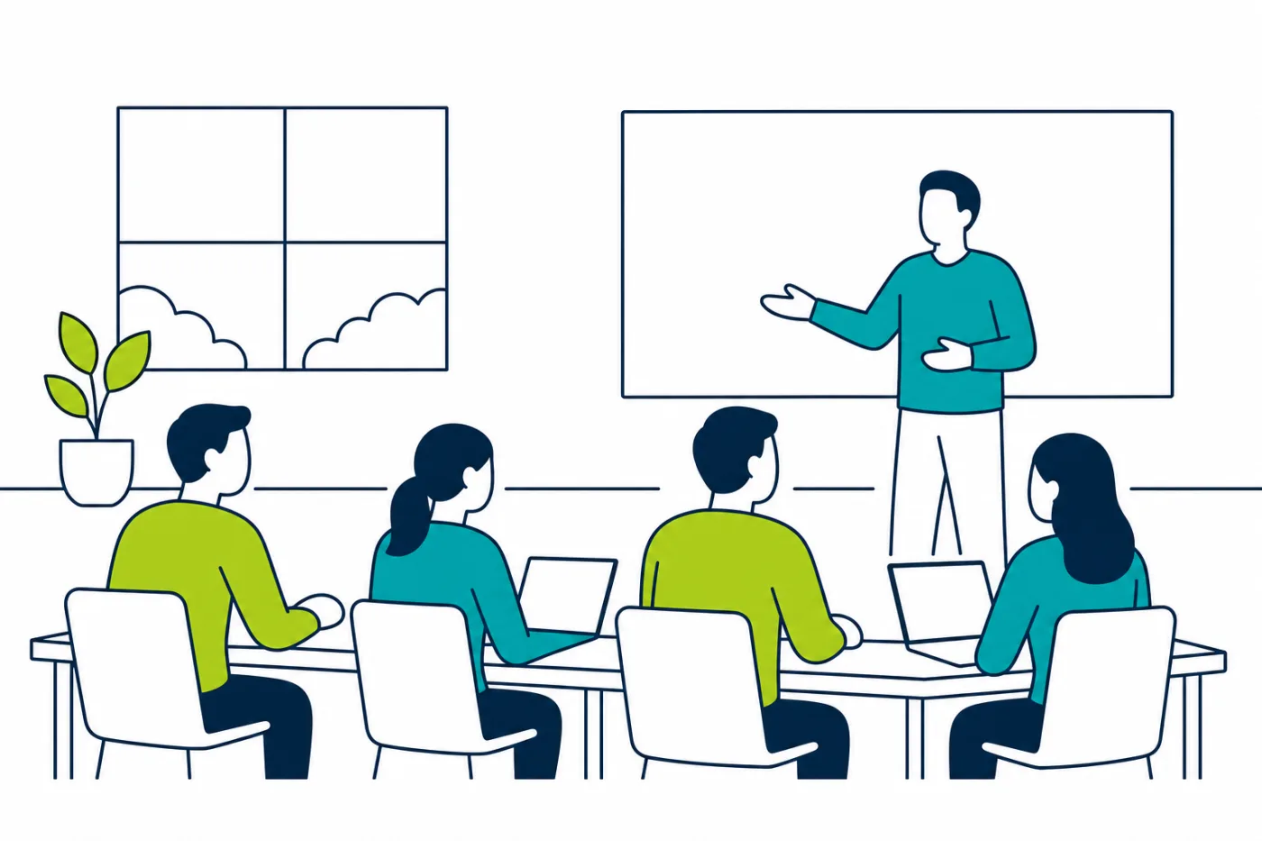 Illustratie van een incompany opleiding op locatie